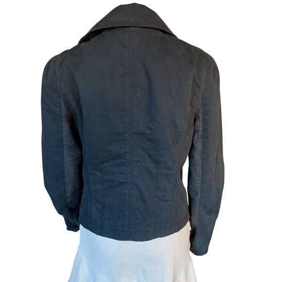 Free People Size 8 Black Cotton Moto Motorcycle Jacket Coat - Picture 9 of 9